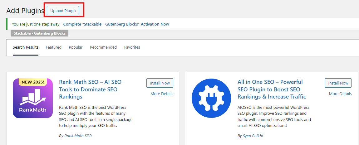 upload plugin